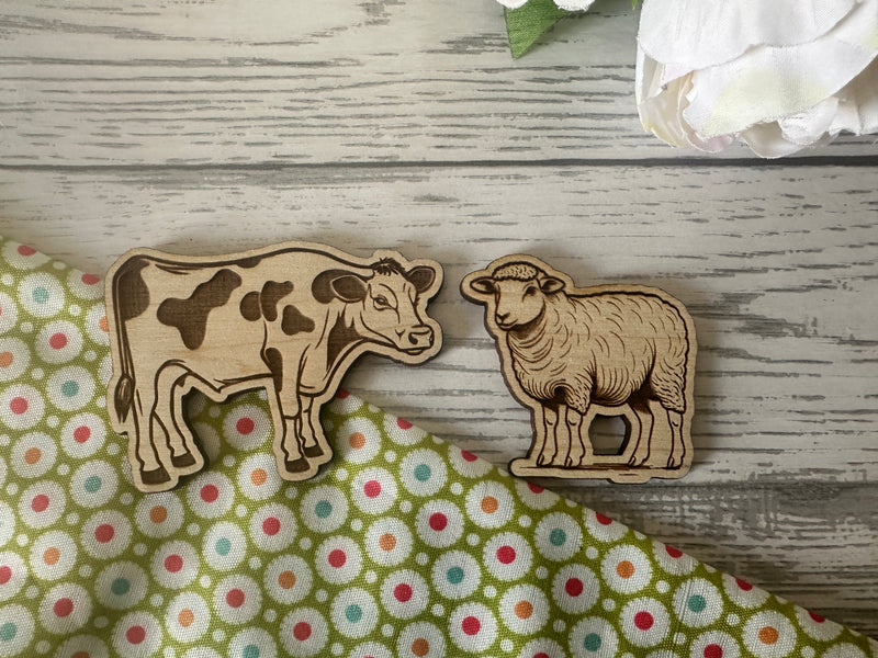 Personalised wooden birthday farm Barn tractor animals cake topper charms