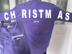 Custom Unisex KIDS WELSH LILAC Christmas jumper Nadolig Llawen back detail in a choice of colours