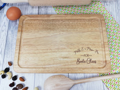 Custom Engraved Wooden  treat board Christmas Milk and cookies for Santa