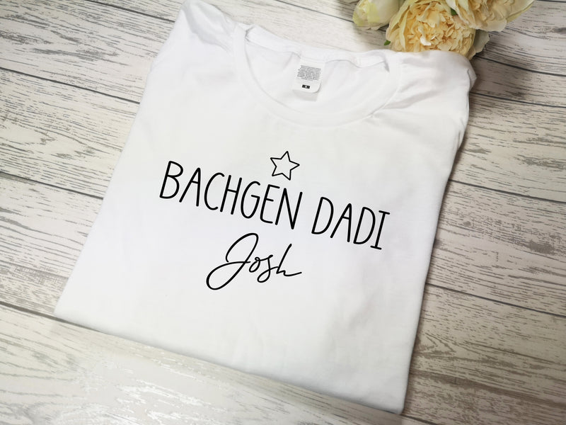 Personalised WELSH BABY & KIDS White t-shirt Merch or Bachgen Dadi with name