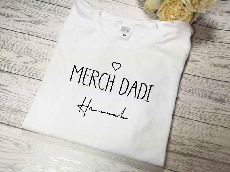 Personalised WELSH BABY & KIDS White t-shirt Merch or Bachgen Dadi with name