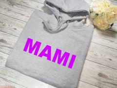 Personalised Womens Grey hoodie with Bold Name detail No pocket