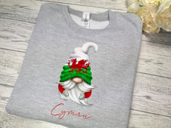 Custom Unisex WELSH GREY CYMRU jumper boy or girl gonk gnome rugby