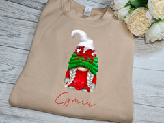 Custom Unisex WELSH NUDE CYMRU jumper boy or girl gonk gnome rugby